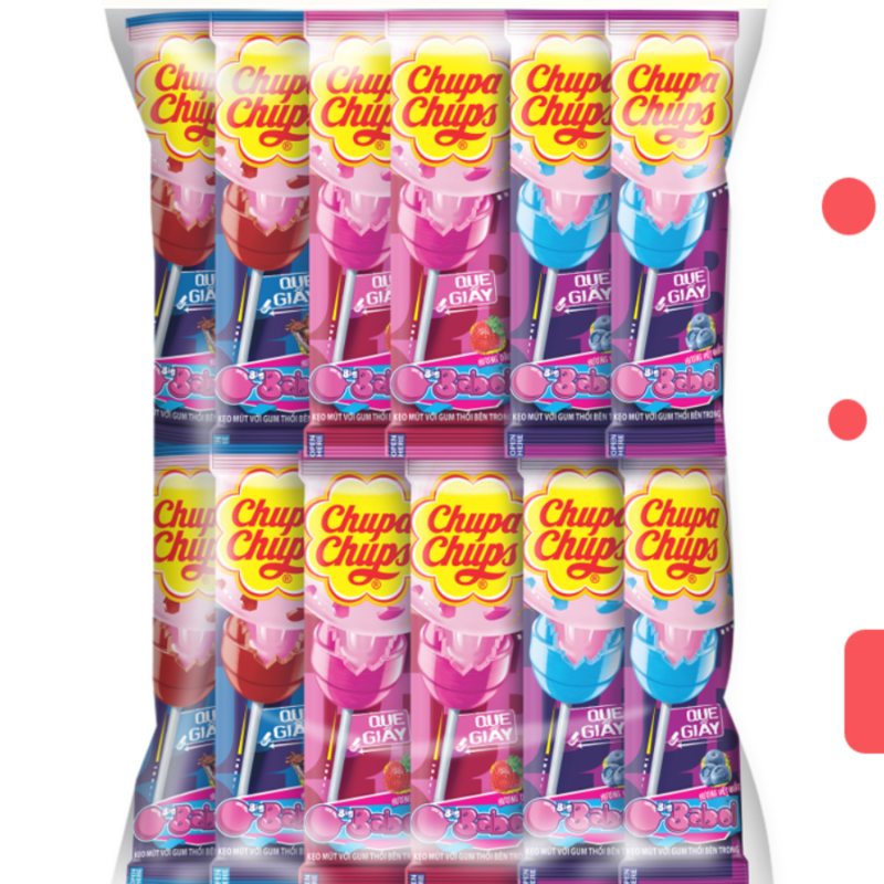 Chupa Chups Lollipops Big Babol Blueberry Strawberry Cola 432g X 24