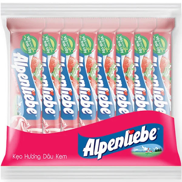 Alpenliebe Strawberry 32g x 16 Rolls x 24 Pouches