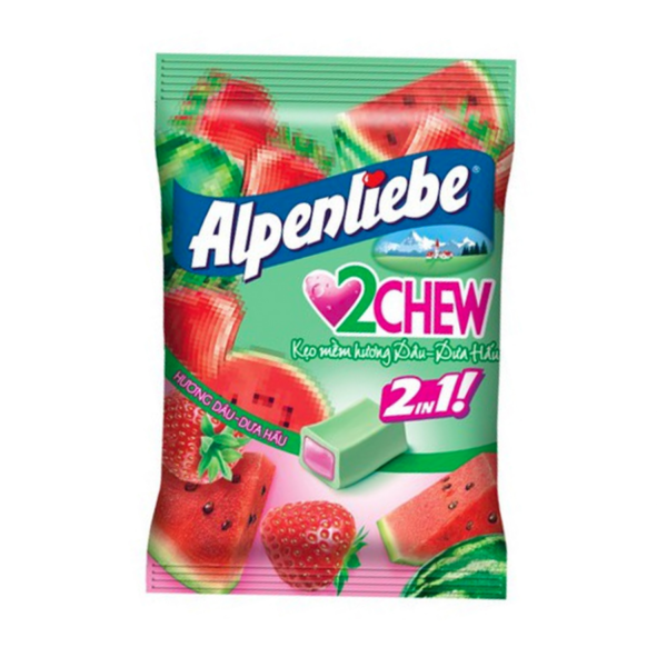 Alpenliebe 2 Chew Strawberry & Watermelon 227.5g x 24 Bags