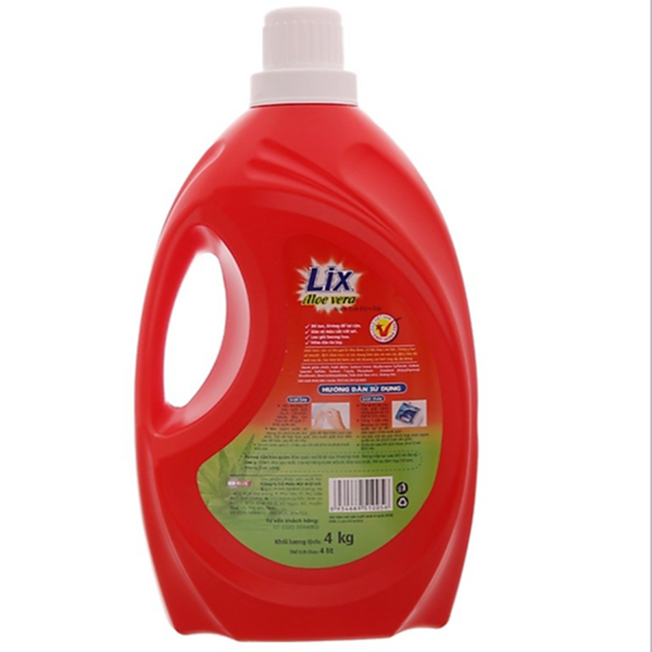Lix ALOEVERA Laundry Detergent Liquid Bottle 4Kg