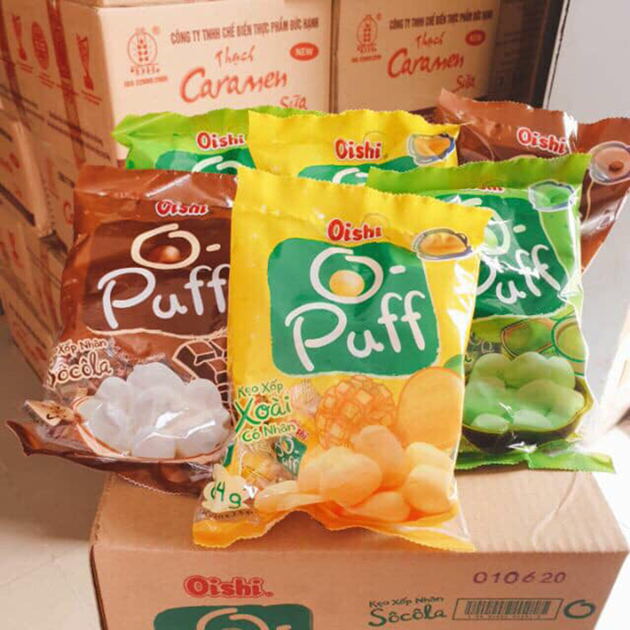 Oishi Puff Mango Filled Marshmallows Candy 84G • Vietnam FMCG GOODS