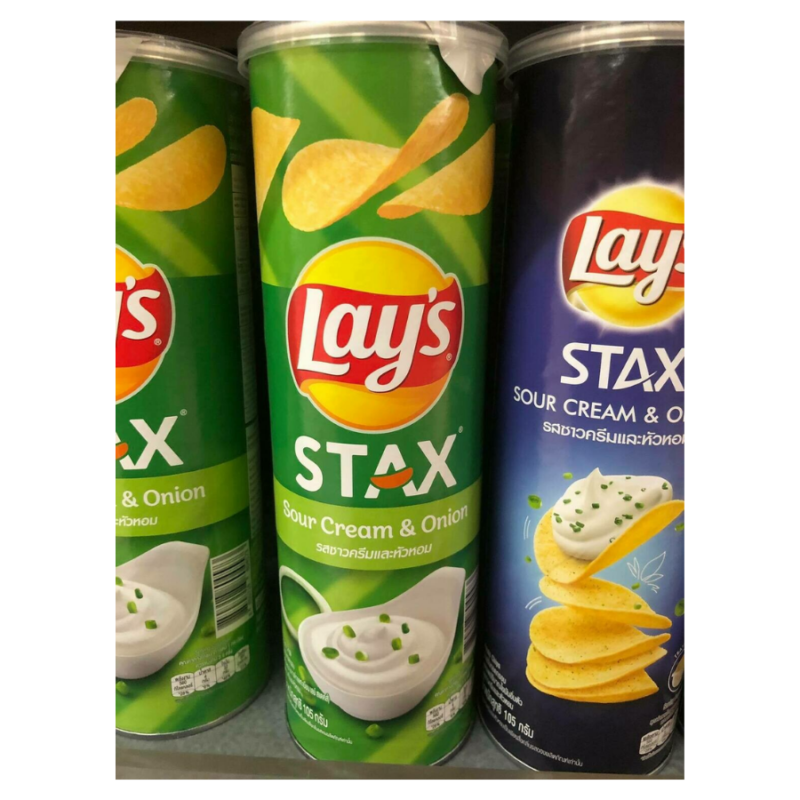Lay's Stax Sour Cream Onion Potato Chips 105g X 16 Cans • Vietnam FMCG GOODS Wholesaler