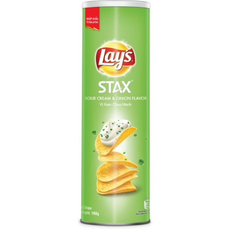 Lay's Stax Sour Cream Onion Potato Chips 160g X 14 Cans • Vietnam FMCG GOODS Wholesaler