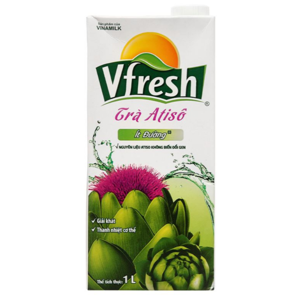 VFresh Green Tea Atiso Less Sugar 1L x 12 Bottles