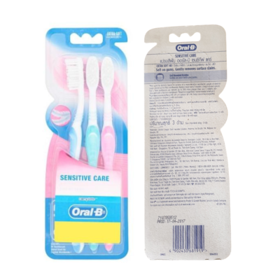 OralB Toothbrush Sensitive Care 3 Pcs x 6 Packs x 16 Boxes