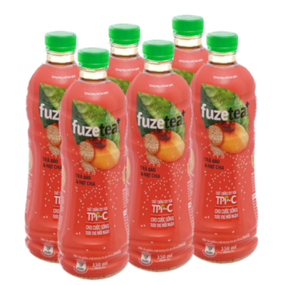 Fuzetea Peach tea and chia seeds 350ml x 24 Bottles