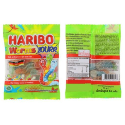 Haribo Worms Zourr 54g x 144 Packs