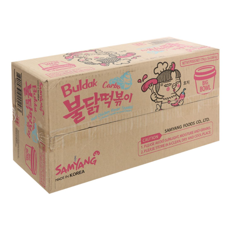 Samyang Tobokki Rice Cake With Carbonara Sauce 179g X 16 Bowls