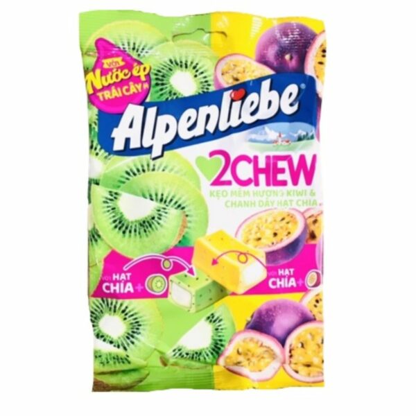 Alpenliebe 2 Chew Kiwi Passion Fruit Chia Seeds 84g