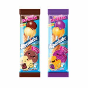 Alpenliebe Lollipop Ice Cream With Vanilla Chocolate, Grape, Mango Flavor 340g