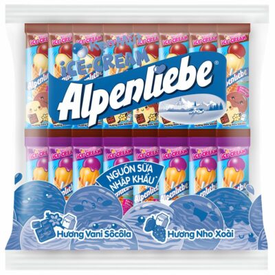 Alpenliebe Lollipop Ice Cream With Vanilla  Chocolate, Grape, Mango Flavor 340g