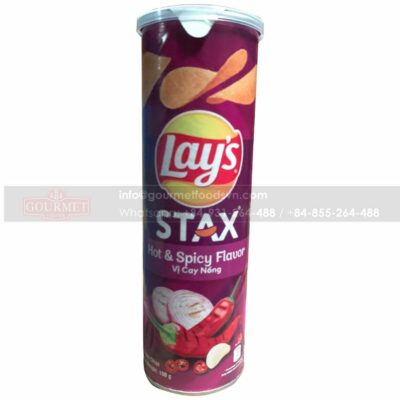 Lay's Stax Hot & Spicy Flavor Potato Chips 100g x 16 Cans