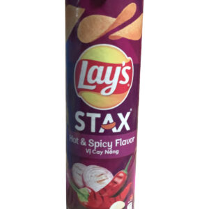 Lay's Stax Hot & Spicy Flavor Potato Chips 100g x 16 Cans