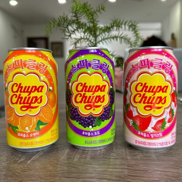 Chupa Chups Sparkling Soft Drink 345ml Strawberry Cream