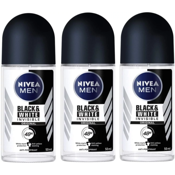 Nivea Deodorant Roll On Men Invisible Black & White Original 50ml
