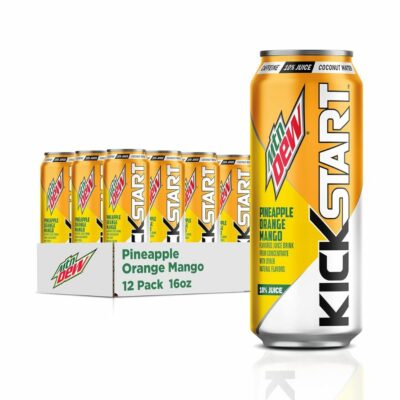 Mountain Dew Kickstart Pineapple Orange Mango Energy Drink 16oz (1)