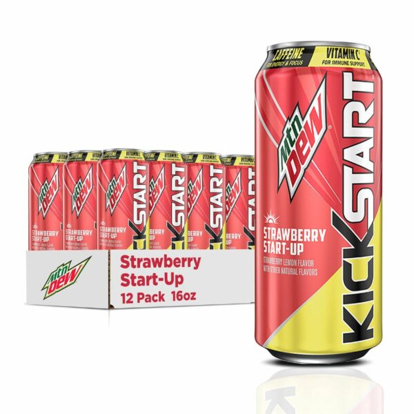 Mountain Dew Kickstart Strawberry Startup Energy Drink 16oz (1)