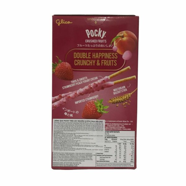 Pocky Crushed Fruit Strawberry and Peach Yoghurt Biscuit Stick 38g