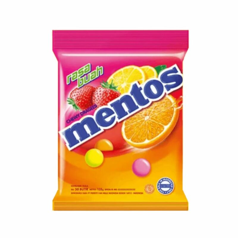 Mentos Fruit Single Flow Wrap 135gr X 40 Bags