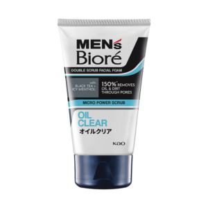 Biore Men's Double Scrub Facial Foam Cool & Oil Clear 100gr