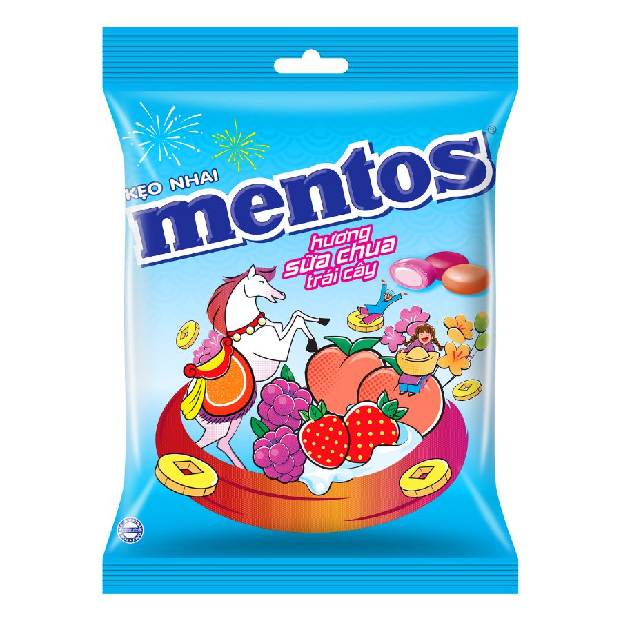 Mentos Fruit Yogurt Chewables 221.4g x 24 Bags Mentos Fruit Yogurt Chewables 221.4g x 24 Bags