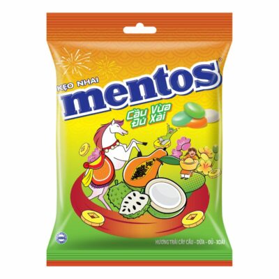 Mentos Chewing Gum Mixed Fruit 224g x 24 Bags