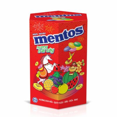 Mentos Chewy Candy, Fruit Flavor Hexagon Box 105.3g x 20 Boxs